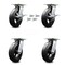 Service Caster 8 Inch Rubber on Steel Caster Set with Roller Bearing 4 Swivel Lock and 2 Brake SCC-35S820-RSR-SLB-BSL-2-BSL-2 - alternate 1